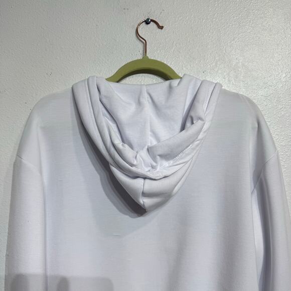 If It Were Me White Full Zip Crop Hooded Jacket Sz S - Picture 8 of 12